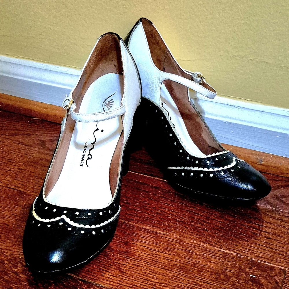 Nina Originals Black and White Heels